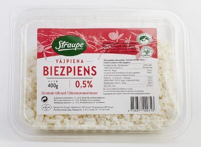 Straupe vājpiena biezpiens 0,5% 400 g